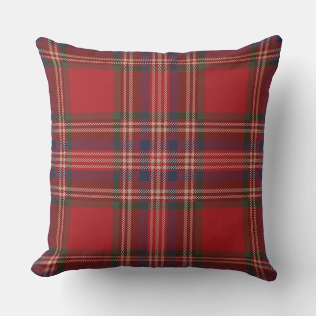 Coussin Red Stewart Tartan Motif (Recto)