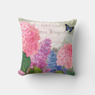 Coussin Redoute Hydrangée rose Français Accent Jeu