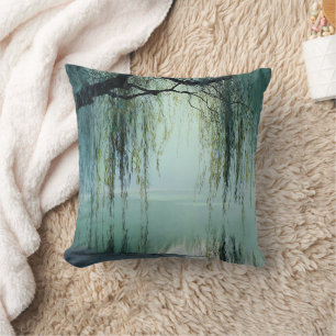 Coussin Reflet d'arbre de saule serein Art de la nature (4