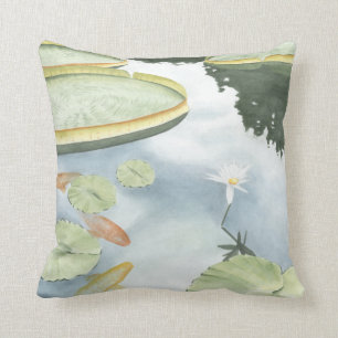 Coussin Réflexion d'étang de Koi avec des poissons et de