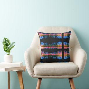 Coussin Réflexions Lake Tree Line Black Abstrait Art