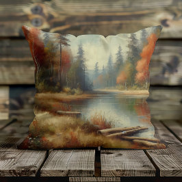 Coussin Réflexions sur les forêts d'automne d'or