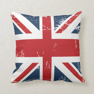 Coussin Regard affligé d'Union Jack de drapeau BRITANNIQU