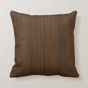 Coussin Regard du bois en bambou de grain de brun foncé de