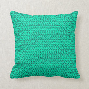 Coussin Regard foncé de maille d'armure de vert de Seafoam