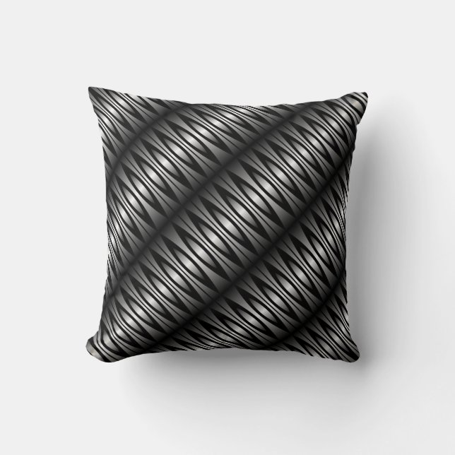 Coussin Regard métallique noir et gris (Recto)