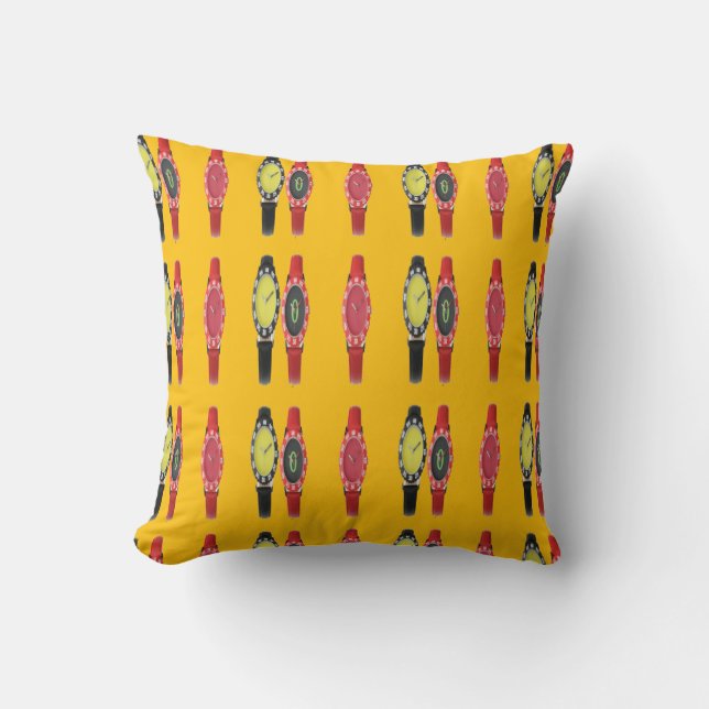 Coussin REGARDER Le Temps Jaune (Recto)
