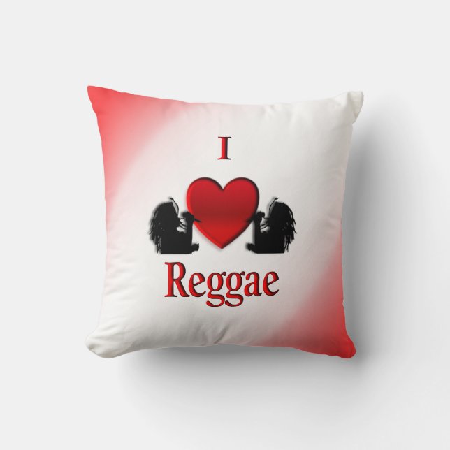 Coussin Reggae Mojo I Heart (Recto)