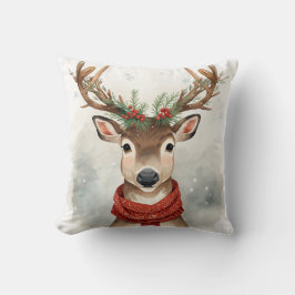 Coussin Reindeer Christmas Throw Pillow For Holiday