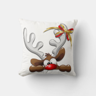 Coussin Reindeer Puzzled drôle Caractère de Noël