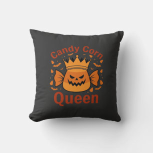 Coussin Reine Candy Corn Couronne Halloween Chauves-souris