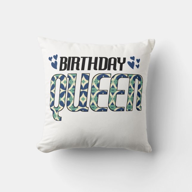 Coussin Reine d'anniversaire (Recto)