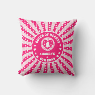Coussin Reine Des Coeurs Rose Rétro Anniversaire