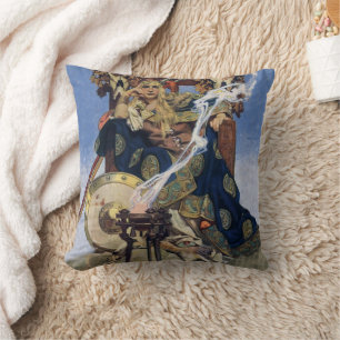 Coussin Reine Maeve Princesse Guerrière Art Fantastique