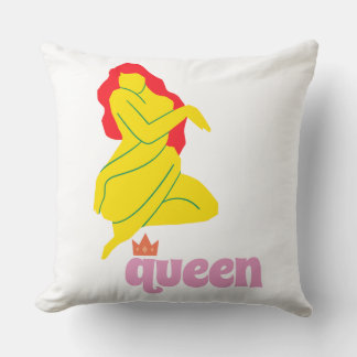 Coussin Reine silhouette de femme abstraite