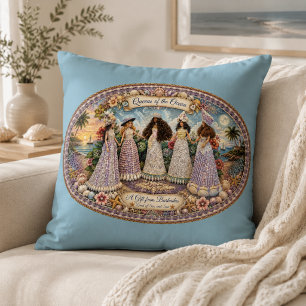 Coussin Reines de l'Âme de l'Océan Art Inspiré de l'Océan