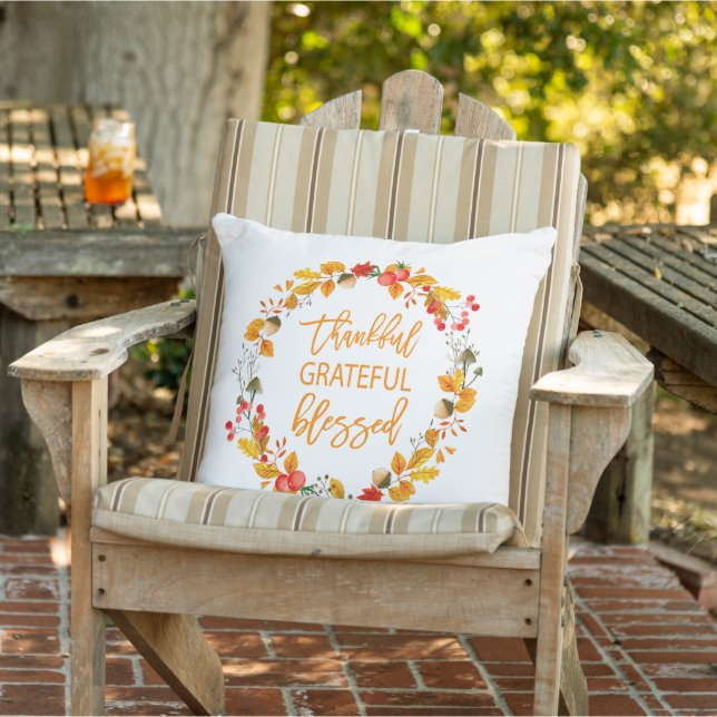 Coussin Remerciements Gratuit Bienheureux Verbe Automne (Chaise)