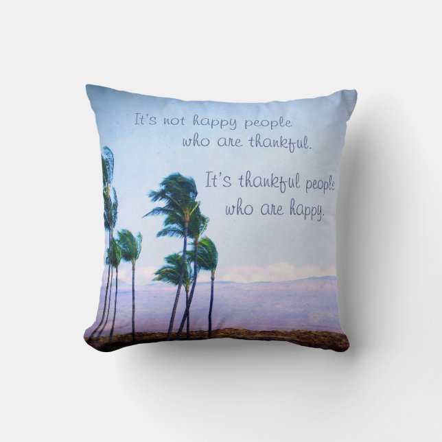 Coussin Remerciements Les gens heureux Citation Hawaii Pal (Recto)