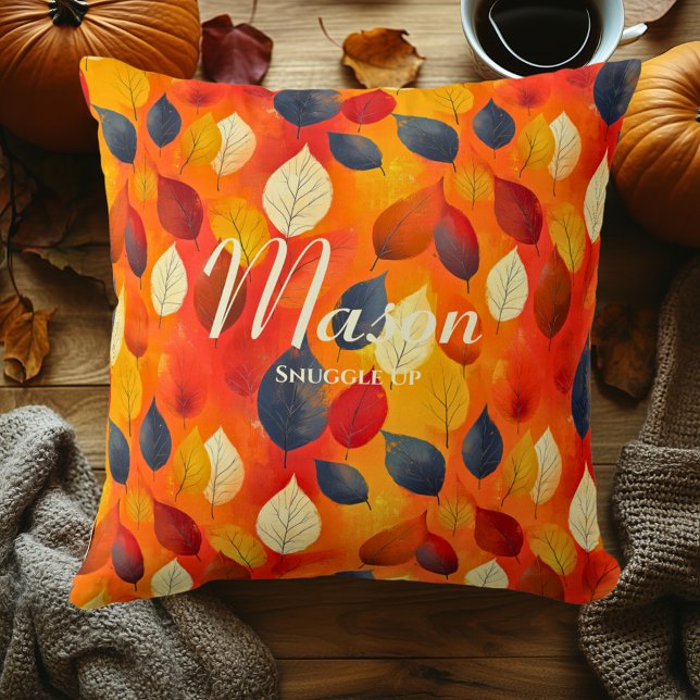 Coussin Remonter les feuilles d'automne | Décor Chaud (Créateur téléchargé)