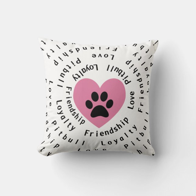 Coussin Remous de fidélité d'amitié d'amour de Pitbull (Recto)