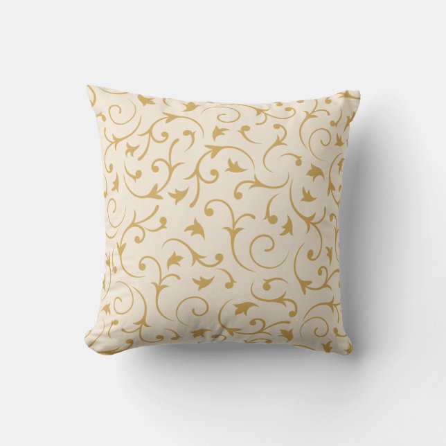 Coussin Remous du baroque - crème et or (Recto)