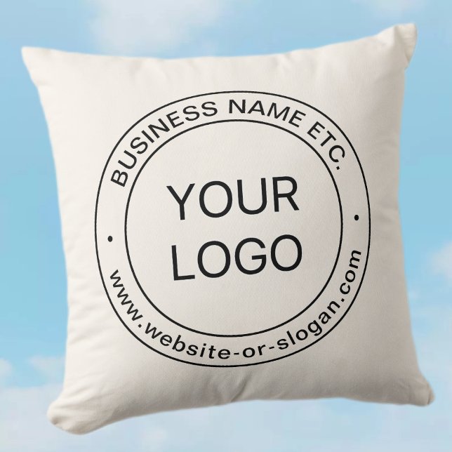 Coussin Remplacement de logo facile et texte modifiable |  (Créateur téléchargé)