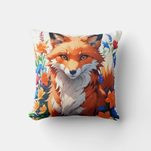 Coussin Renard à fleurs