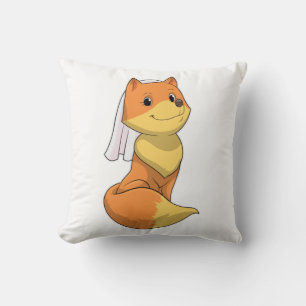 Coussin Renard comme mariée avec voile