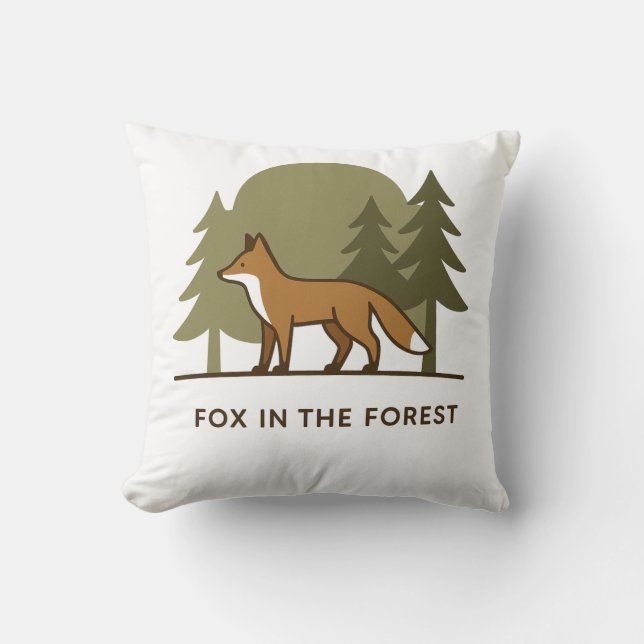 Coussin Renard dans la forêt (Recto)