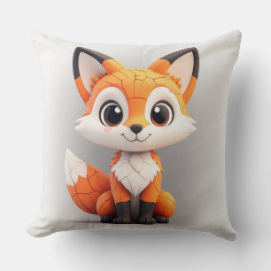 Coussin Renard de dessin animé mignon en 3D Mascotte jouet