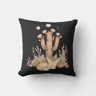 Coussin Renard de Fennec du désert Boho dormant sous le ca