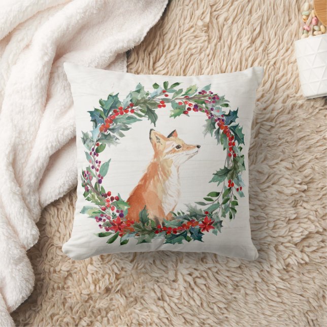 Coussin Renard de la forêt rustique de Noël (Couverture)