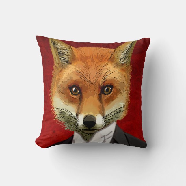 Coussin Renard En Costume De Soirée, Portrait (Recto)