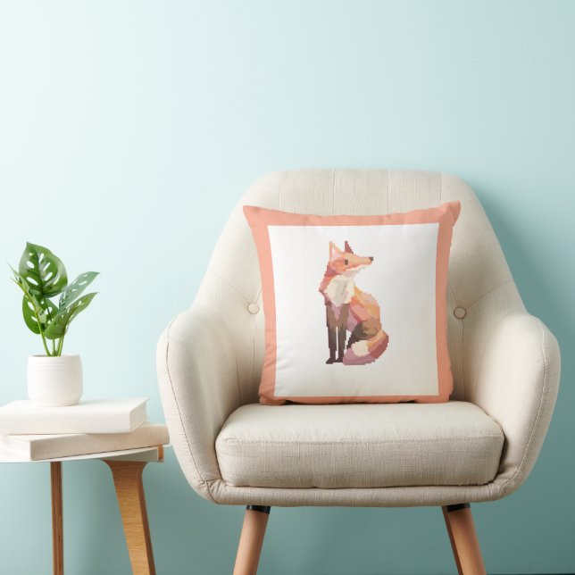Coussin Renard, Fox. Pixel Art, pixelart (Chaise)