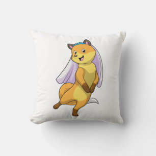 Coussin Renard marié avec voile