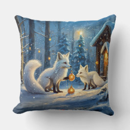 Coussin Renard neigeux Design de vacances par Rich AMeN Gi
