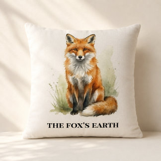 Coussin Renard personnalisé de la forêt nordique Cozy Den