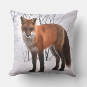 Coussin Renard rouge en hiver