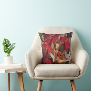 Coussin Renards par Franz Marc, Art cubiste abstrait vinta