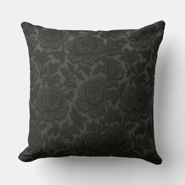 Coussin Renda floral detalhada em preto desing (Recto)