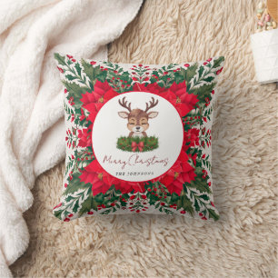 Coussin Rennes de Noël personnalisées