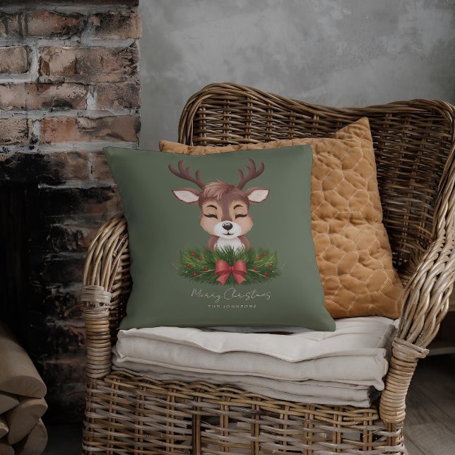 Coussin Rennes de Noël personnalisées (Créateur téléchargé)