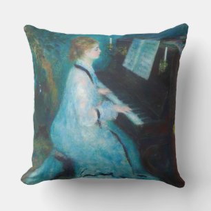Coussin Renoir femme à l'impressionniste Vintage de piano