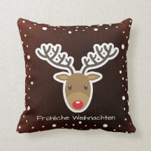 Renouveau Et Neige Sur Red Fröhliche Weihnachten
