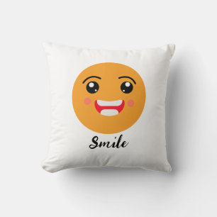 Coussin Répandre des sourires sur la journée Emoji : Happy