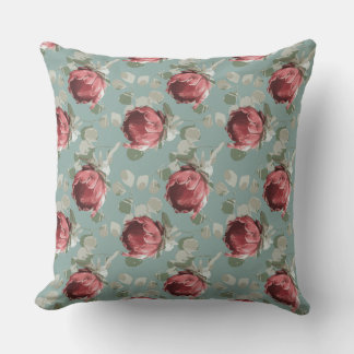Coussin Répétition de la reine Protea sur le bleu français
