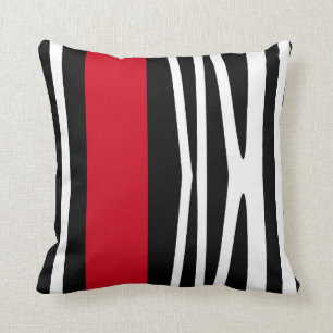 Coussin Reposez dans le style abstrait moderne, noir,