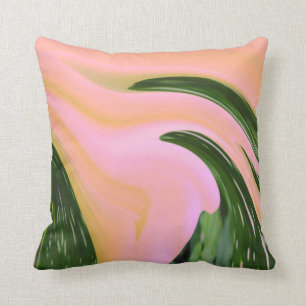 Coussin Reposez le jet, rose de pêche, peinture fondue
