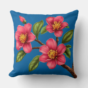 Coussin Représentation vibrante de fleurs roses