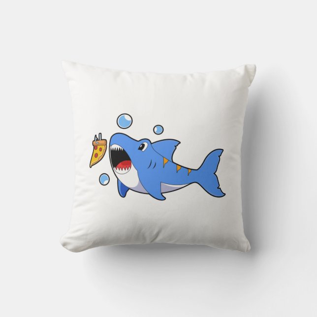 Coussin Requin avec pizza comme appât (Recto)
